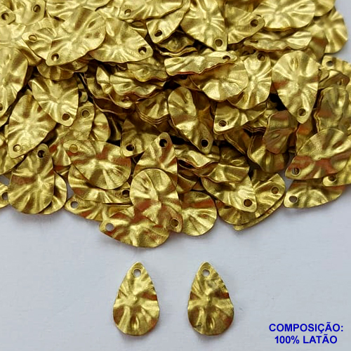 ACESSÓRIO NO BRUTO PRONTO PARA O BANHO(CX106) - (3.3312F1) GOTA MARTELADA 12MM - PESO TOTAL 0,5GR - COMPOSIÇÃO: 100% LATÃO - BRU0002923