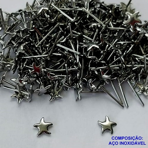BRINCO EM AÇO INOXIDÁVEL(CX99) - BRINCO DE PINO ESTRELA MAR 5MM - COMPOSIÇÃO: AÇO INOXIDÁVEL - AÇO1623