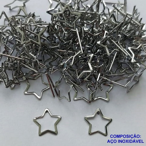 BRINCO EM AÇO INOXIDÁVEL(CX99) - BRINCO DE PINO ESTRELA VAZADA 10MM - COMPOSIÇÃO: AÇO INOXIDÁVEL - AÇO1626