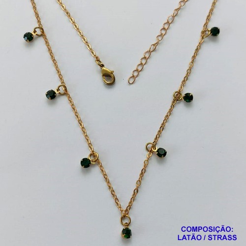 SHOCKER BRUTO PRONTO PARA BANHO(CX100) - SHOCKER COM CORRENTE CADEADO E STRASS VERDES - TAMANHO 40CM + EXTENSOR - PESO: 2,6GR - FECHO LAGOSTA - BRU13928