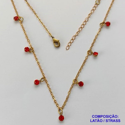 SHOCKER BRUTO PRONTO PARA BANHO(CX100) - SHOCKER COM CORRENTE CADEADO E STRASS VERMELHO - TAMANHO 40CM + EXTENSOR - PESO: 2,6GR - FECHO LAGOSTA - BRU13930