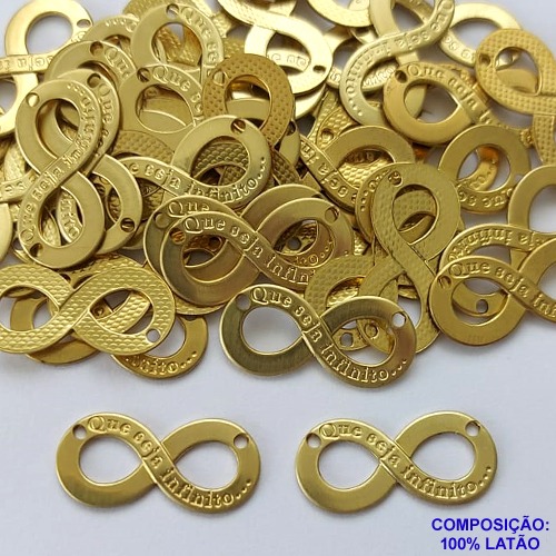 ACESSÓRIO NO BRUTO PRONTO PARA O BANHO (CX100) - (1512) QUE SEJA INFINITO 22X10MM 2 FUROS - PESO TOTAL 0.7GR - COMPOSIÇÃO: 100% LATÃO - BRU0002932