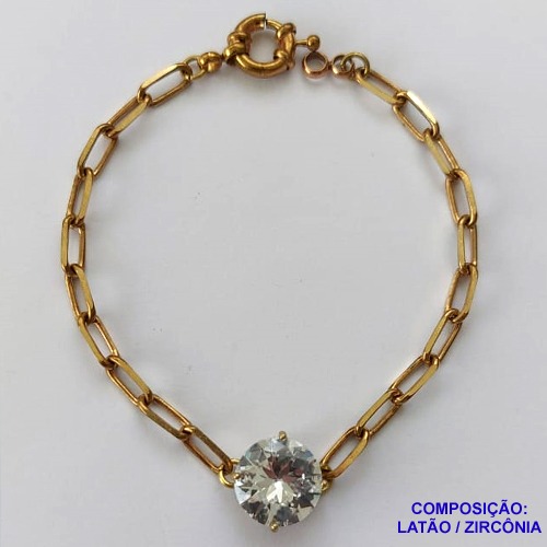 PULSEIRA NO BRUTO PRONTO PARA O BANHO CORRENTE CARTIER LARGURA 3MM COM ZIRCÔNIA REDONDA CRISTAL 12MM  - TAMANHO 18CM  PESO TOTAL 6,6GR - FECHO BOIA - BRU13944