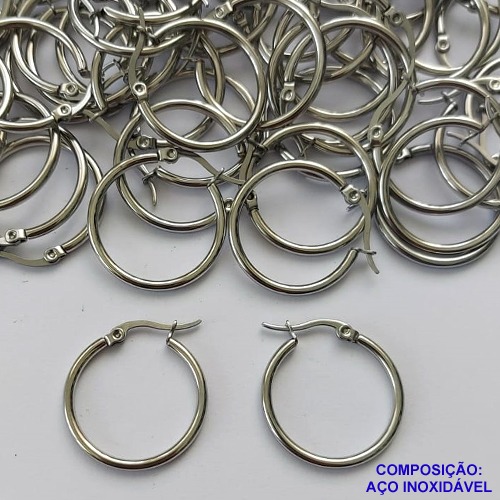 BRINCO EM AÇO INOXIDÁVEL(Cx102) - BRINCO DE ARGOLA 23MM - COMPOSIÇÃO: AÇO INOXIDÁVEL - AÇO1774