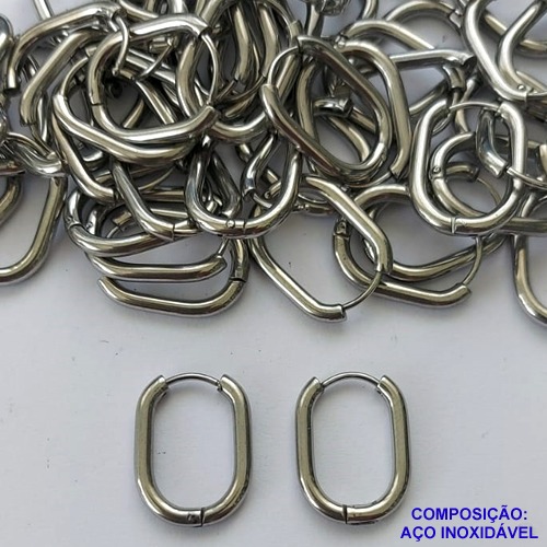 BRINCO EM AÇO INOXIDÁVEL- (CX102)- BRINCO DE ARGOLA COM TRAVA 14MM - COMPOSIÇÃO: AÇO INOXIDÁVEL - AÇO1777