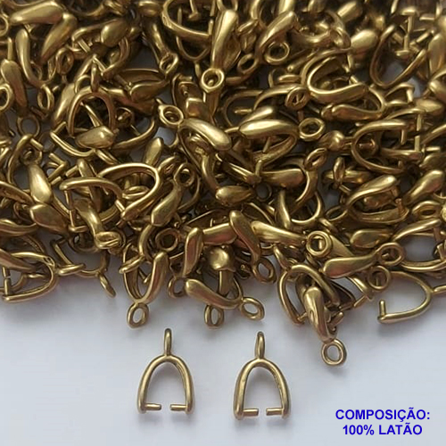 ACESSÓRIO NO BRUTO PRONTO PARA O BANHO - BASE PARA PINGENTE "JACARÉ" 10MM - COMPOSIÇÃO 100% LATÃO - VENDIDO POR UNIDADE - PESO: 0,4GR BRU0002946