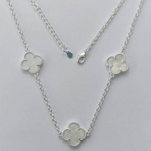 SHOCKER FOLHEADO A PRATA COM 50 MILÉSIMOS + VERNIZ DIAMOND - SHOCKER 40CM VAN CLEEF MADRE PÉROLA FECHO LAGOSTA - PRA132