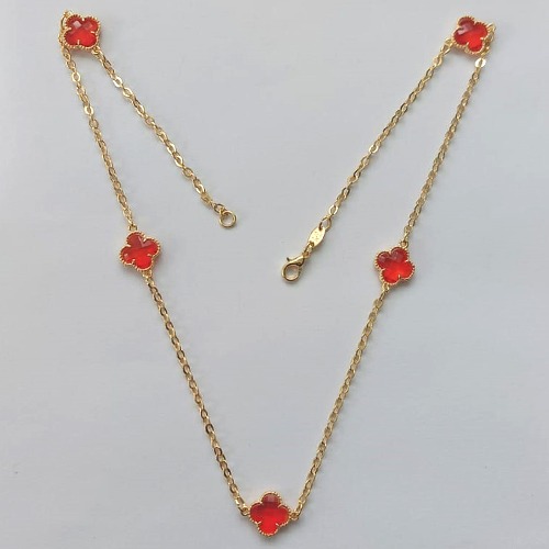 SHOCKER FOLHEADO A OURO - BANHADO COM 5 MILÉSIMOS + VERNIZ DIAMOND - SHOCKER 45CM VAN CLEEF VERMELHA VIDRO 10MM - OURO275