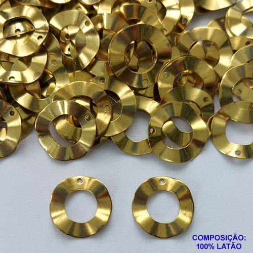 ACESSÓRIO NO BRUTO PRONTO PARA O BANHO(CX125) - ACESSÓRIO REDONDO VAZADO MARTELADO (E1867)- TAMANHO 15MM  PESO 0,4GR - BRU0002957