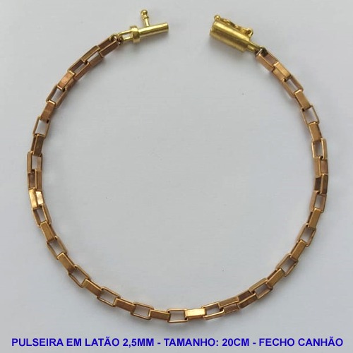 PULSEIRA NO BRUTO PRONTO PARA O BANHO - PULSEIRA 20CM -  LARGURA 2,5MM COM FECHO CANHÃO- PESO 9,3GR - BRU14220