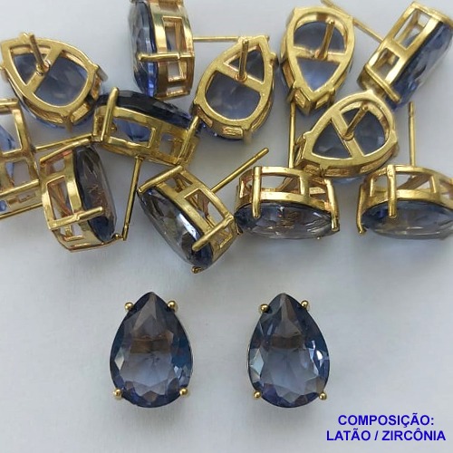 BRINCO NO BRUTO PRONTO PARA O BANHO - ZIRCÔNIA LILÁS COM BASE EM ALTA FUSÃO - TAMANHO 10X14 - PESO TOTAL 4,0GR -  BRU14233