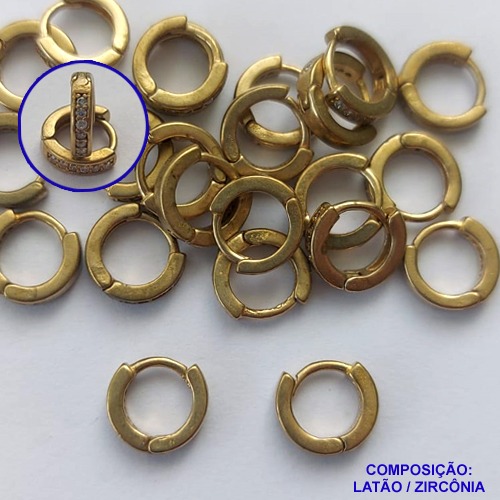 BRINCO BRUTO PRONTO BANHO COM 1 FILEIRA DE MICRO ZIRCÔNIA - (CX109) TAMANHO 7MM -  PESO  TOTAL 0,7GR -  BRU14283