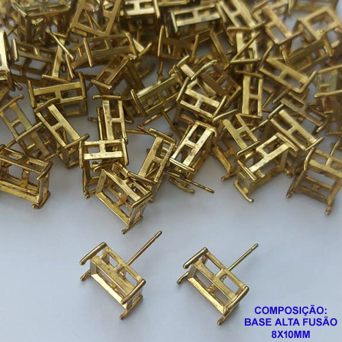 ACESSÓRIO NO BRUNTO PRONTO PARA O BANHO - BASE DE BRINCOS 8X10 EM ALTA FUSÃO -  PESO: 1,9GR - (VALOR REFERENTE AO PAR) BRU0002971