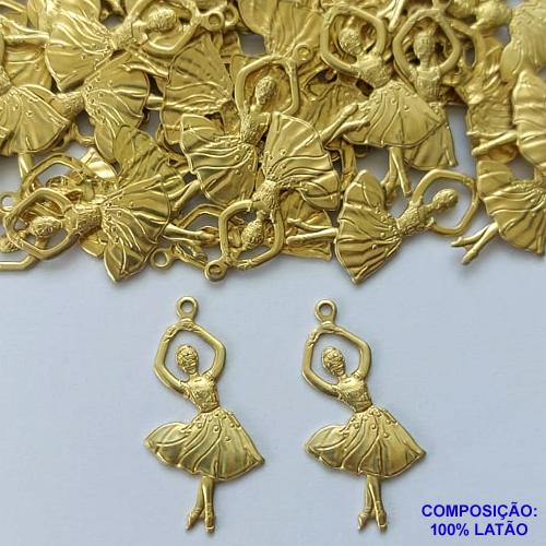 ACESSÓRIO NO BRUTO PRONTO PARA BANHO - (47) PINGENTE BAILARINA 25MM - PESO: 0,8GR - COMPOSIÇÃO: 100% LATÃO - BRU0002979