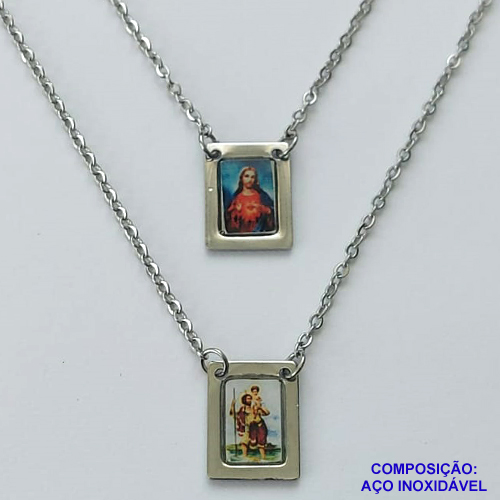 ESCAPULÁRIO EM AÇO INOXIDÁVEL -  (CX.93) ESCAPULÁRIO SÃO CRISTOVÃO - TAMANHO: 60CM - COMPOSIÇÃO: AÇO INOXIDÁVEL - AÇO1874