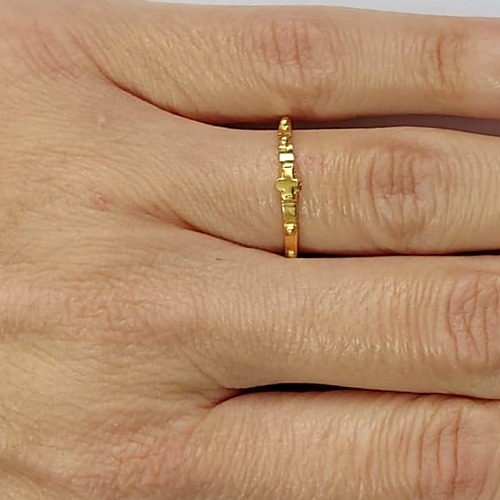 ANEL FOLHEADO A OURO - BANHADO COM 5 MILÉSIMOS + VERNIZ DIAMOND - ANEL TERÇO - OURO289