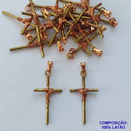 PINGENTE NO BRUTO PRONTO PARA O BANHO - (CX.46)  PINGENTE CRUCIFIXO 15X30MM - PESO TOTAL 0.9GR - BRU14642
