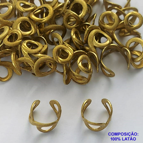 EAR CUFF NO BRUTO PRONTO PARA O BANHO(CX119) - (3.2826) EAR CUFF VAZADO - COMPOSIÇÃO: 100% LATÃO - PESO TOTAL 0,6GR - (VENDIDO POR UNIDADE) - BRU14677