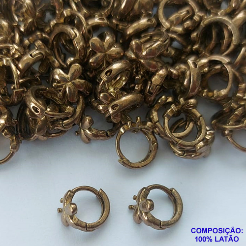BRINCO NO BRUTO PRONTO PARA O BANHO - BRINCO ARGOLINHA DE PRESSÃO COM BORBOLETA - TAMANHO: 10MM - PESO TOTAL 1,2GR - BRU14920