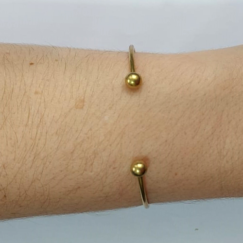 PULSEIRA (BRACELETE) NO BRUTO PRONTA PARA O BANHO - (CX.123)  BRACELETE COM ESFERAS - PESO 2,9GR - BRU14934