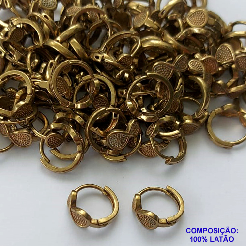 BRINCO NO BRUTO PRONTO PARA O BANHO(CX124) - BRINCO ARGOLINHA DE PRESSÃO COM INFINITO - TAMANHO: 14MM - PESO TOTAL 2GR - BRU14938