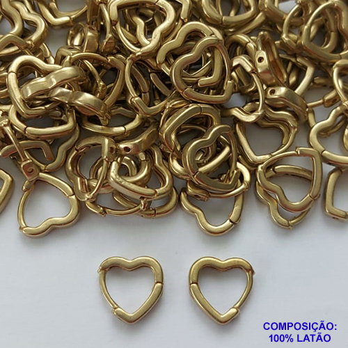 BRINCO NO BRUTO PRONTO PARA O BANHO(CX124) - BRINCO ARGOLINHA DE PRESSÃO CORAÇÃO - TAMANHO: 10MM - PESO TOTAL 0,6GR - BRU14941