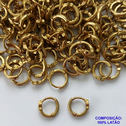 BRINCO NO BRUTO PRONTO PARA O BANHO - (CX.30)  BRINCO ARGOLINHA DE PRESSÃO ESTRELA - TAMANHO: 9MM - PESO TOTAL 0,7GR - BRU14942
