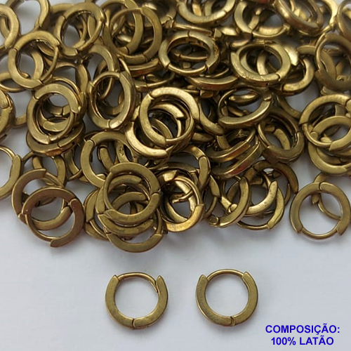 BRINCO NO BRUTO PRONTO PARA O BANHO(CX124) - BRINCO ARGOLINHA DE PRESSÃO - TAMANHO: 9MM - PESO TOTAL 0,8GR - BRU14943