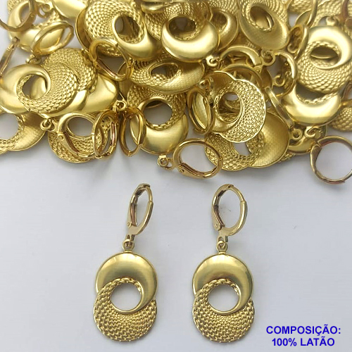 BRINCO NO BRUTO PRONTA PARA O BANHO(CX125) - (5751) BRINCO ARGOLINHA DE PRESSÃO (TRANQUETA) 20MM - PESO TOTAL 3,4GR - BRU14950