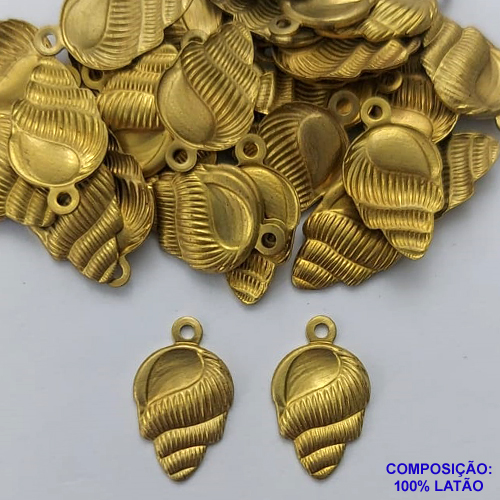 ACESSÓRIO NO BRUTO PRONTO PARA O BANHO - (3.2505A1) PINGENTE CONCHA 13MM - PESO: 0,4GR - (VENDIDO POR UNIDADE)- BRU0003038