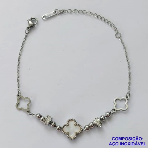 PULSEIRA EM AÇO INOXIDÁVEL - -(CX.126)  PULSEIRA VAN CLEEF MADRE PÉROLA RESINA E VAZADOS -TAMANHO 17CM  - FECHO LAGOSTA - COMPOSIÇÃO: AÇO INOXIDÁVEL -  AÇO2034