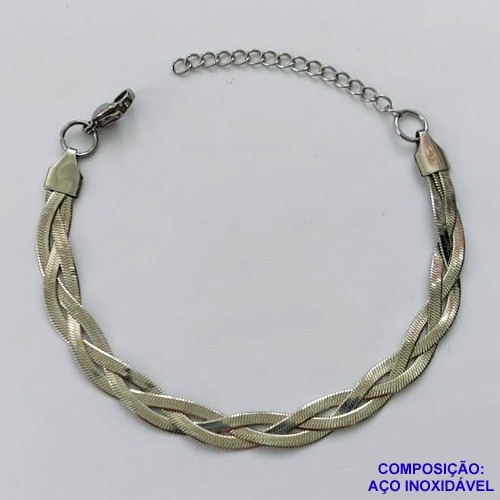 PULSEIRA EM AÇO INOXIDÁVEL- (CX.126)  PULSEIRA ENTRELAÇADAS LACRAIA - TAMANHO: 14CM - COMPOSIÇÃO: AÇO INOXIDÁVEL - AÇO2036