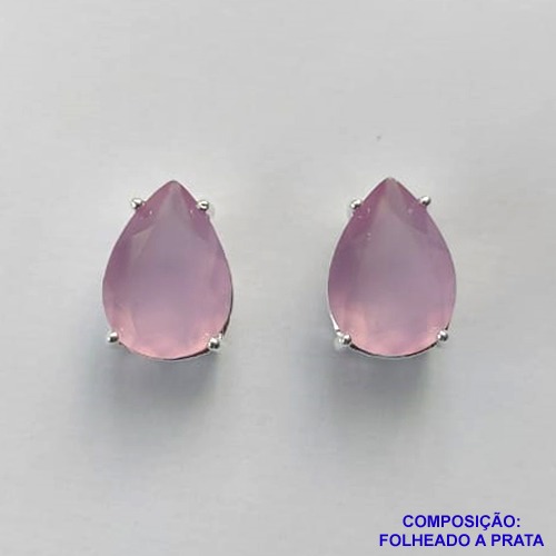 BRINCO FOLHEADA A PRATA COM 50 MILÉSIMOS + VERNIZ DIAMOND - BRINCO DE PINO BASE ALTA FUSÃO LILÁS 10X14MM PRA456