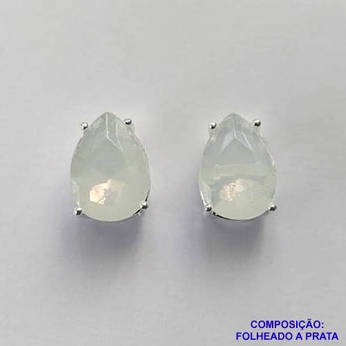 BRINCO FOLHEADA A PRATA COM 50 MILÉSIMOS + VERNIZ DIAMOND - BRINCO DE PINO BASE ALTA FUSÃO BRANCO 10X14MM PRA458