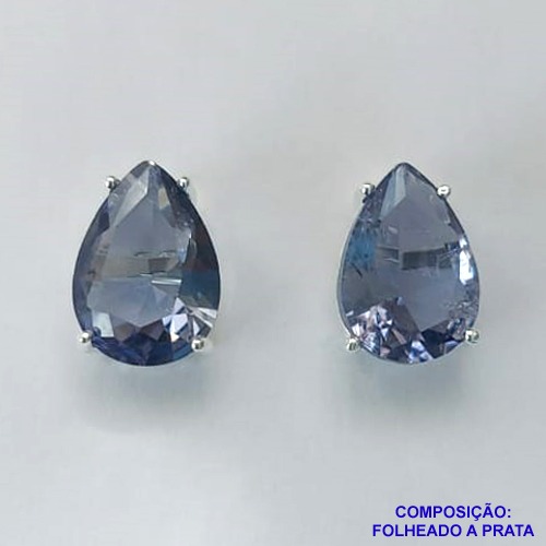 BRINCO FOLHEADA A PRATA COM 50 MILÉSIMOS + VERNIZ DIAMOND - BRINCO DE PINO BASE ALTA FUSÃO LILÁS 10X14MM PRA475