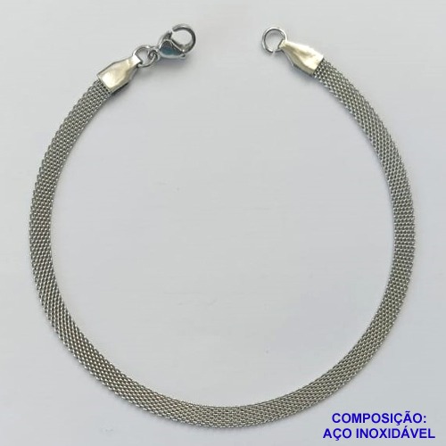 PULSEIRA EM AÇO INOXIDÁVEL ESTILO CINTA FLEXÍVEL - (CX.55)   TAMANHO 19CM - - FECHO LAGOSTA - COMPOSIÇÃO: AÇO INOXIDÁVEL -  AÇO2052
