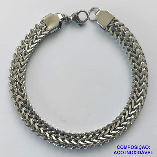 PULSEIRA EM AÇO INOXIDÁVEL - (CX.55)  LARGURA 7MM  TAMANHO 18CM - - FECHO LAGOSTA - COMPOSIÇÃO: AÇO INOXIDÁVEL -  AÇO2054