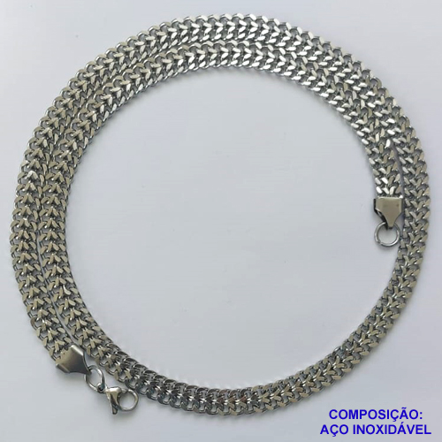 CORRENTE EM AÇO INOXIDÁVEL - (CX.33)  CORRENTE LARGURA 8MM  TAMANHO 60CM - FECHO LAGOSTA - COMPOSIÇÃO: AÇO INOXIDÁVEL - AÇO2060