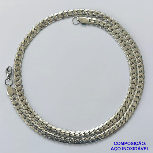 CORRENTE EM AÇO INOXIDÁVEL - (CX.32)  CORRENTE LARGURA 6MM  TAMANHO 70CM - FECHO LAGOSTA - COMPOSIÇÃO: AÇO INOXIDÁVEL - AÇO2063