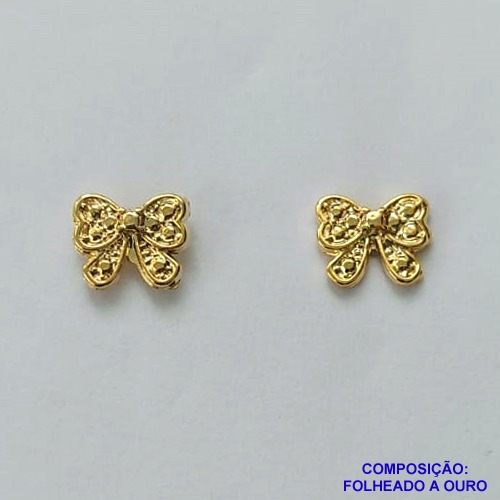BRINCO FOLHEADO A OURO - BANHADO COM 5 MILÉSIMOS + VERNIZ DIAMOND(BRD9020) -  BRINCO DE PINO LAÇO 8MM - (OURO329)