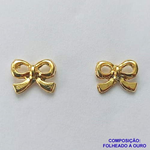 BRINCO FOLHEADO A OURO - BANHADO COM 5 MILÉSIMOS + VERNIZ DIAMOND(BRD9012) -  BRINCO DE PINO LAÇO 9MM - OURO330