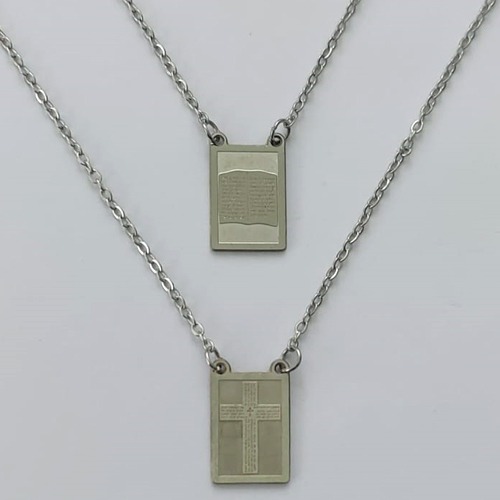 ESCAPULÁRIO EM AÇO INOXIDÁVEL -  ESCAPULÁRIO ORAÇÃO PAI NOSSO - TAMANHO: 60CM - COMPOSIÇÃO: AÇO INOXIDÁVEL - AÇO2065