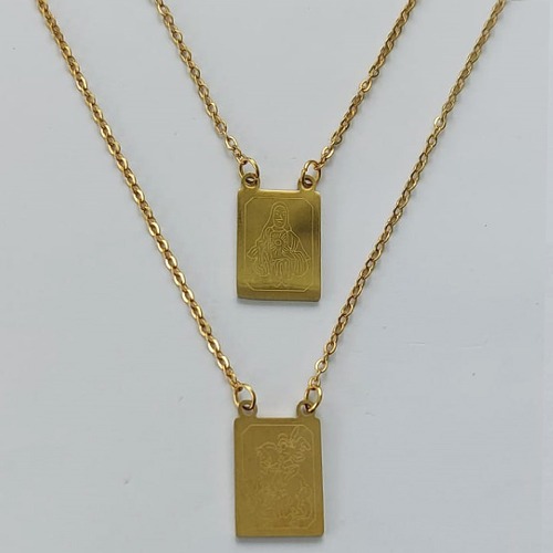 ESCAPULÁRIO EM AÇO INOXIDÁVEL -  ESCAPULÁRIO DOURADO SÃO JORGE - TAMANHO: 60CM - COMPOSIÇÃO: AÇO INOXIDÁVEL - AÇO2072