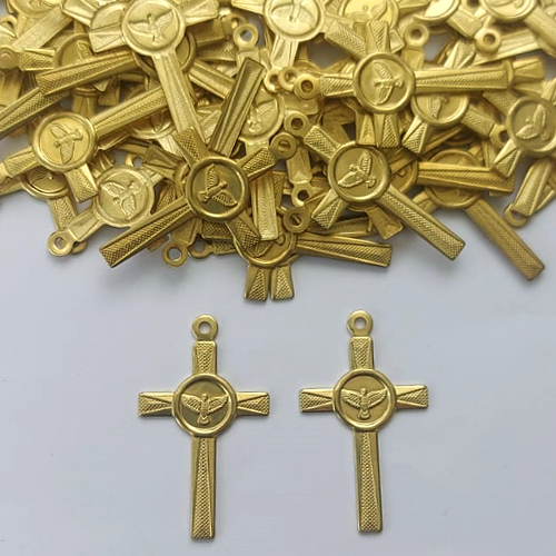 ACESSÓRIO NO BRUTO PRONTO PARA O BANHO - (3.2392A1) CRUCIFIXO ESPÍRITO SANTO 16X24MM - PESO TOTAL 0,6GR - BRU15290
