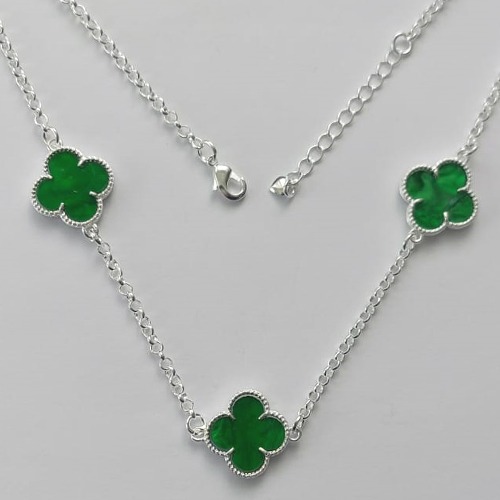 SHOCKER FOLHEADA A PRATA COM 50 MILÉSIMOS + VERNIZ DIAMOND - SHOCKER VAN CLEEF VERDE 13MM -PRA525