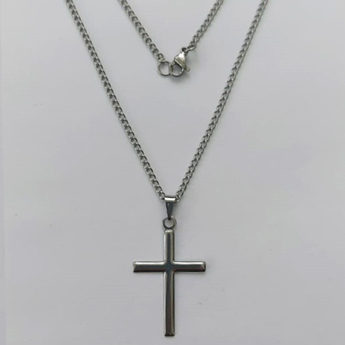 GARGANTILHA EM AÇO INOXIDÁVEL - (CX.134)  GARGANTILHA COM CORRENTE 45CM E PINGENTE CRUCIFIXO 30MM - COMPOSIÇÃO: AÇO INOXIDÁVEL - AÇO2109