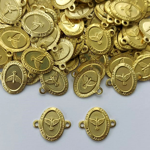 ACESSÓRIO NO BRUTO PRONTO PARA O BANHO - (3.1476A2) ESPÍRITO SANTO COM DUAS ARGOLINHAS 12MM - PESO TOTAL 0,5GR - COMPOSIÇÃO: 100% LATÃO - (VENDIDO POR UNIDADE) - BRU0003110