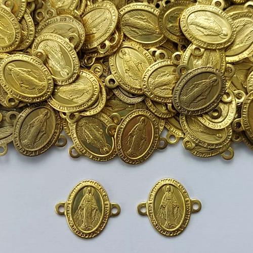 ACESSÓRIO NO BRUTO PRONTO PARA O BANHO - (3.1446A2) NOSSA SRA DAS GRAÇAS COM DUAS ARGOLINHAS 12MM - PESO TOTAL 0,5GR - COMPOSIÇÃO: 100% LATÃO - (VENDIDO POR UNIDADE) - BRU0003111
