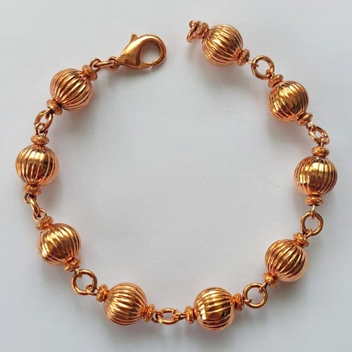 PULSEIRA NO BRUTO PRONTO PARA O BANHO (CX31) - PULSEIRA COM BOLAS DESENHADAS  - TAMANHO 18CM  - PESO: 9,5GR - BRU15565