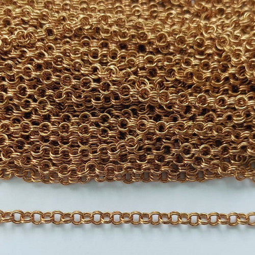 CORRENTE NO BRUTO PRONTA PARA O BANHO - (L-1067D) (CX.136)  CORRENTE COM ELOS DUPLOS 4MM - COMPOSIÇÃO: LATÃO - (VENDIDA POR METRO) - BRU15600